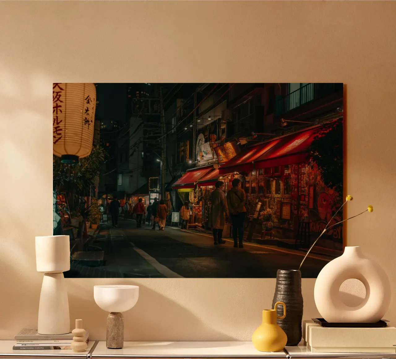 Tokyo night street scene acrylic glass by Marcel Bisig
