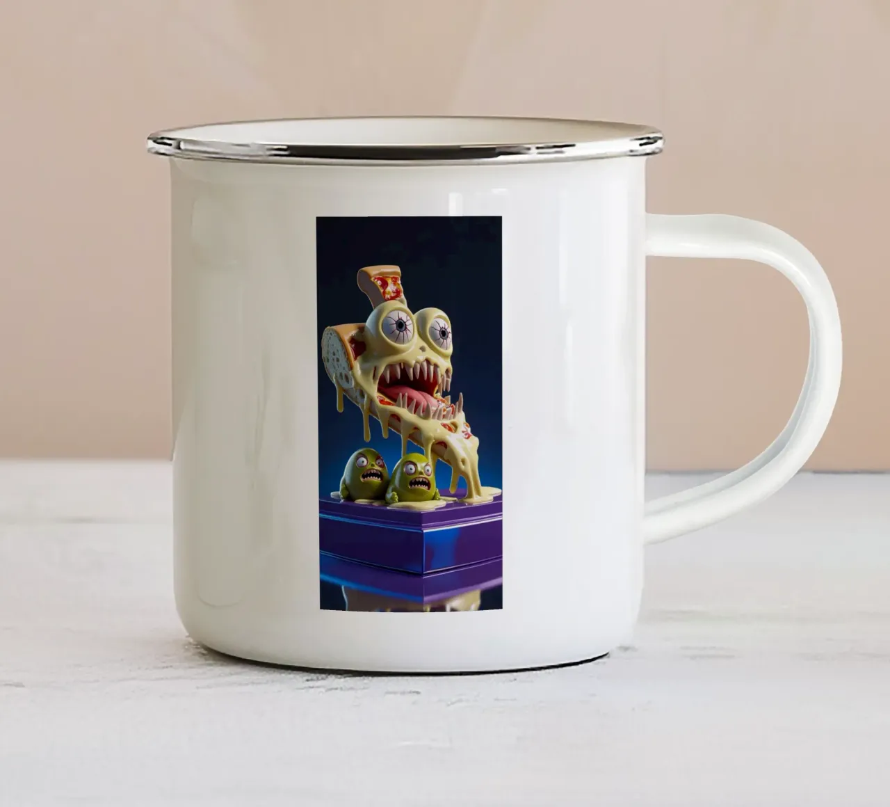 horror pizza tazza in smalto da van hellen