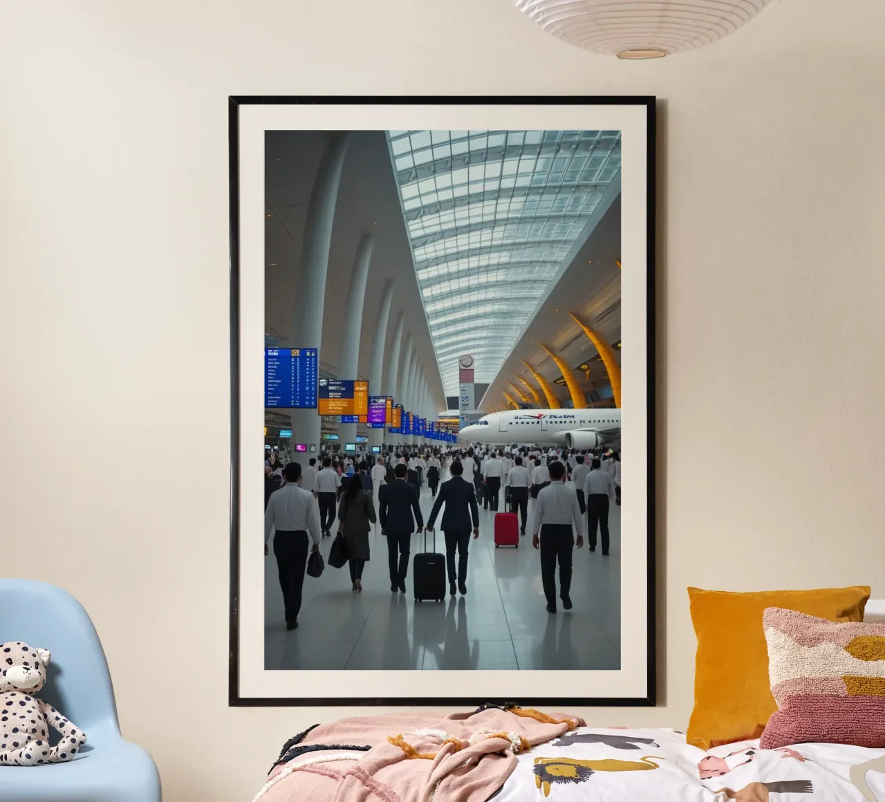 aeroporto internazionale poster con telaio in alluminio da van hellen