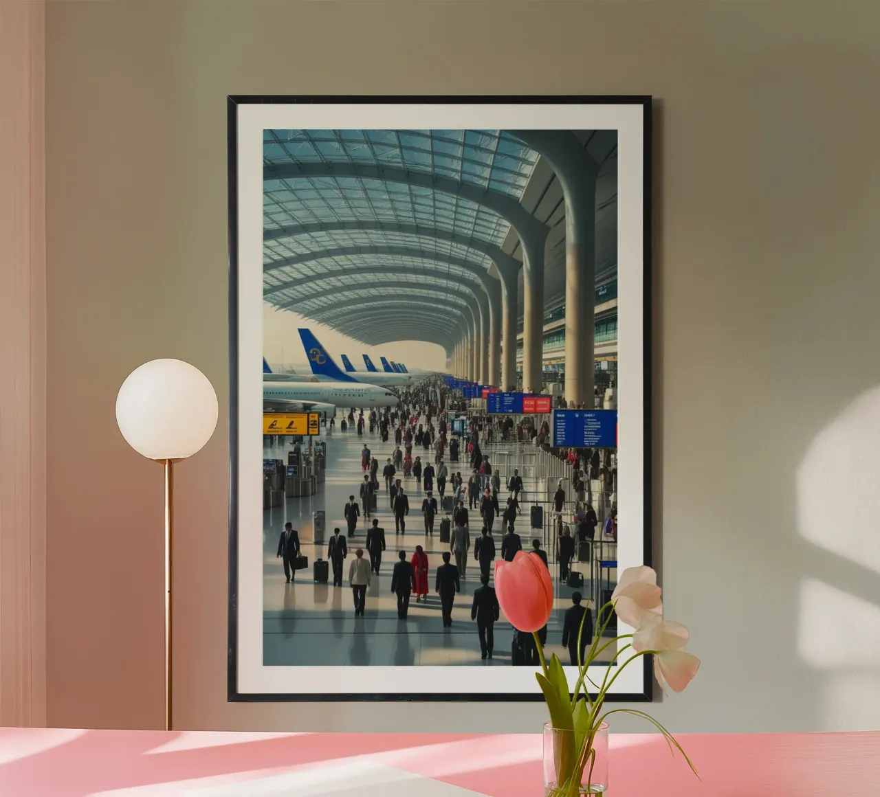 aeroporto internazionale poster con telaio in alluminio da van hellen