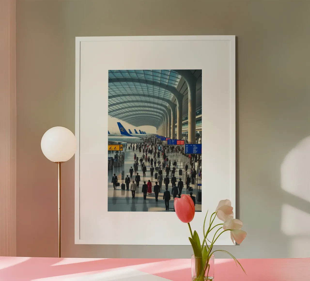 aeroporto internazionale poster con telaio in alluminio da van hellen