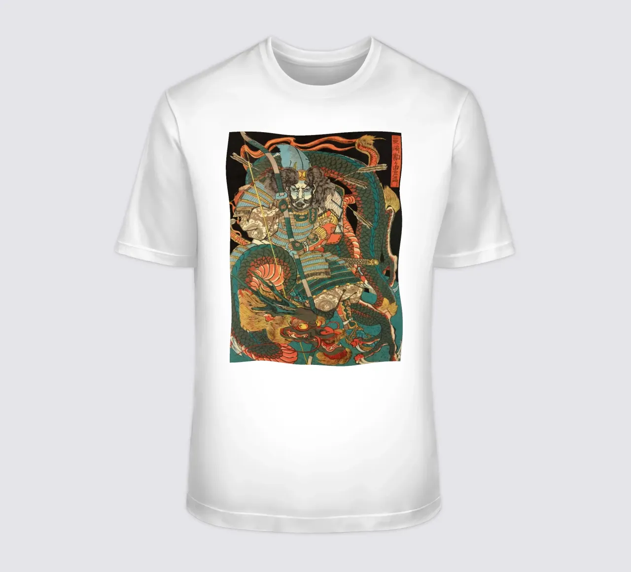 Samurai Riding Dragon - Vintage Japanese Ukiyo-e t-shirt by Masterpieces Of Japanese Art