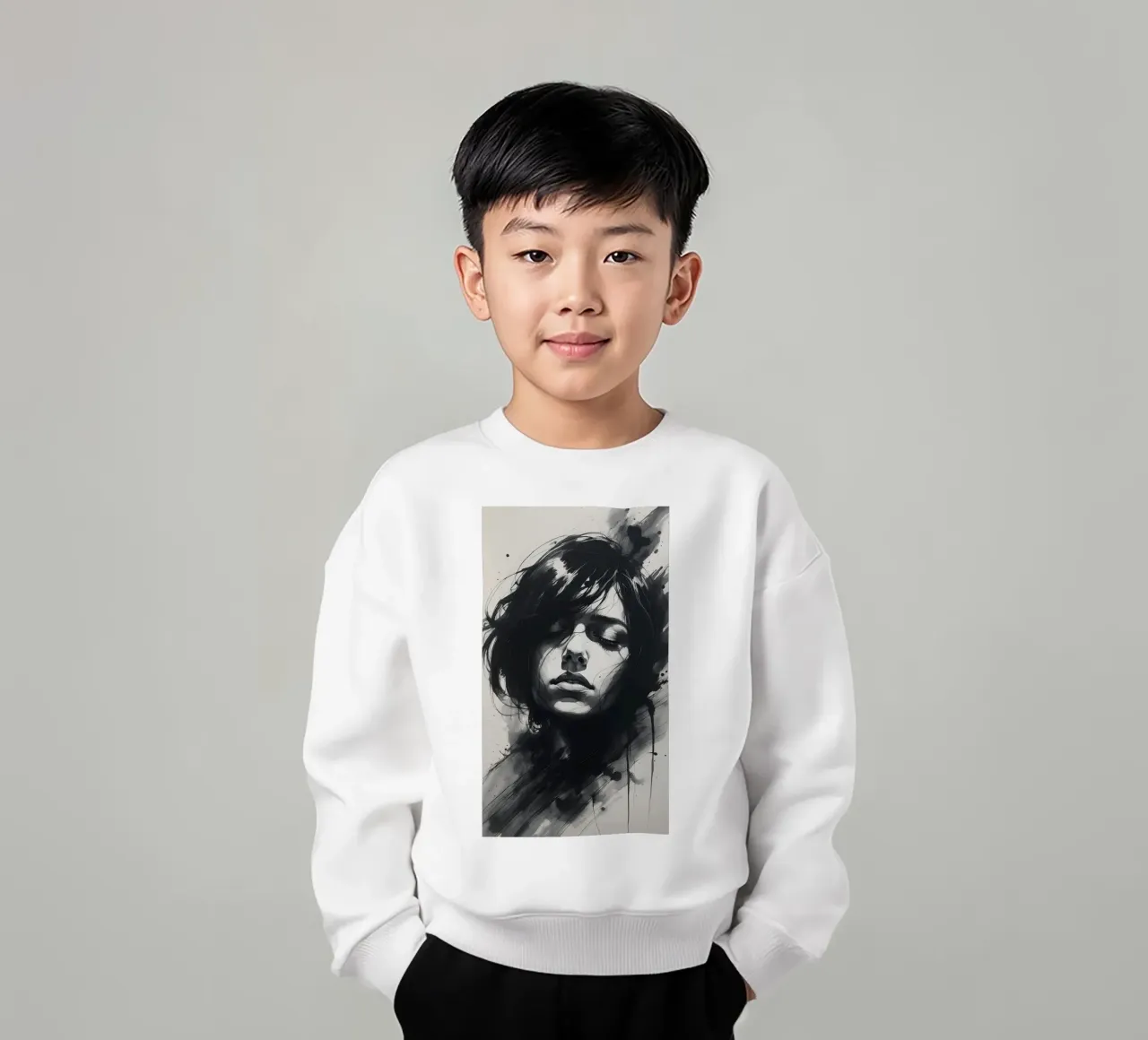 abstract woman kids sweatshirt by van hellen
