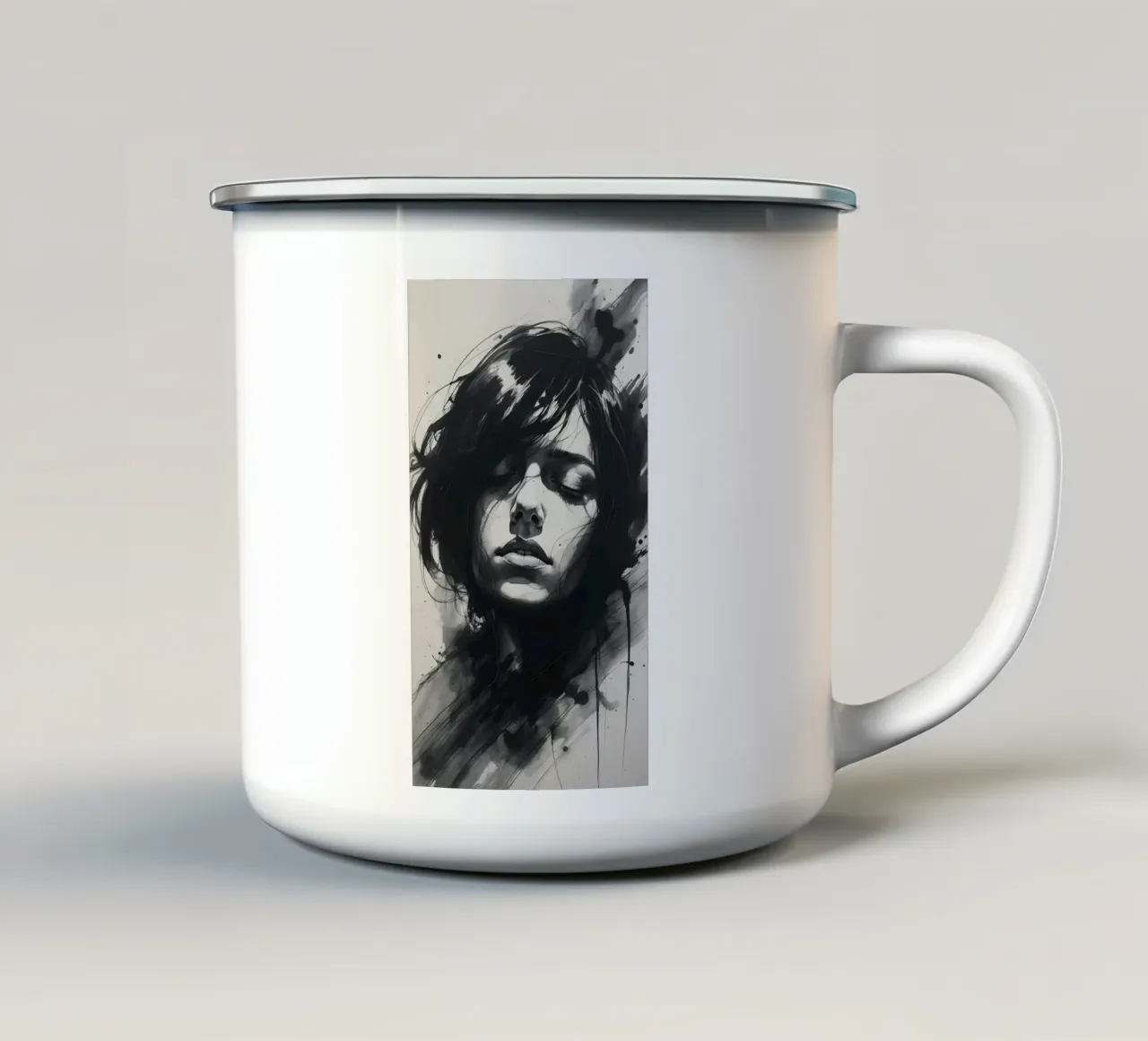 donna astratta tazza in smalto da van hellen