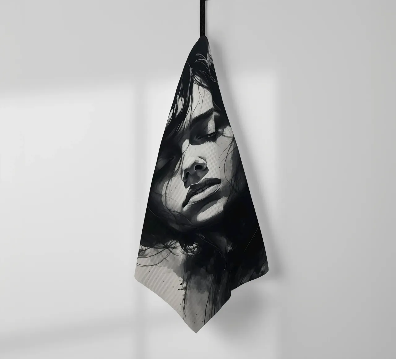 abstract woman tea towel by van hellen