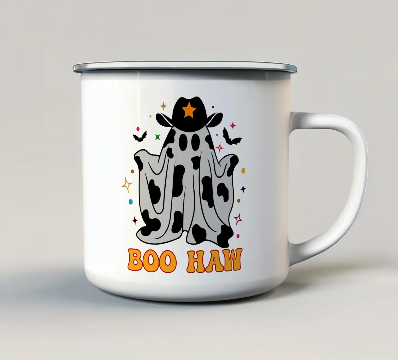 boo haw funny halloween tazza in smalto da ersanim