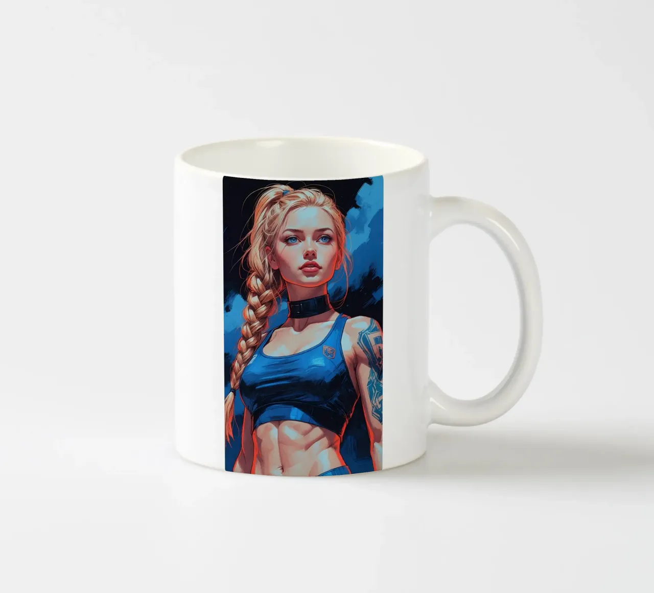 anime woman ceramic mug by van hellen
