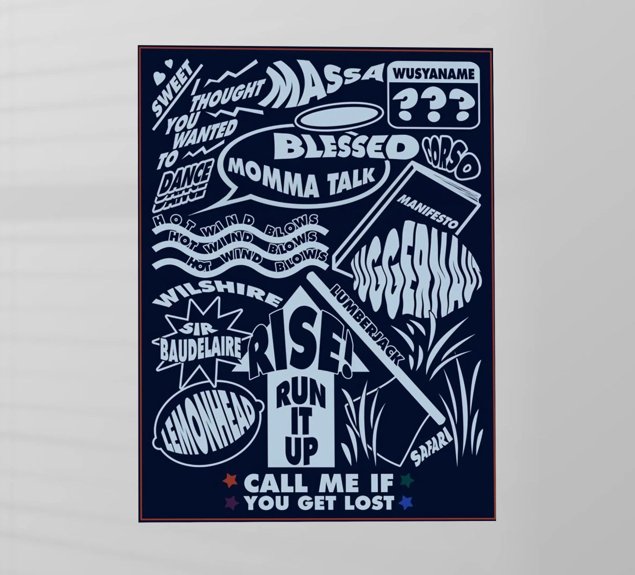 Call Me If You Get Lost Poster pellicola backlit da edanfargol