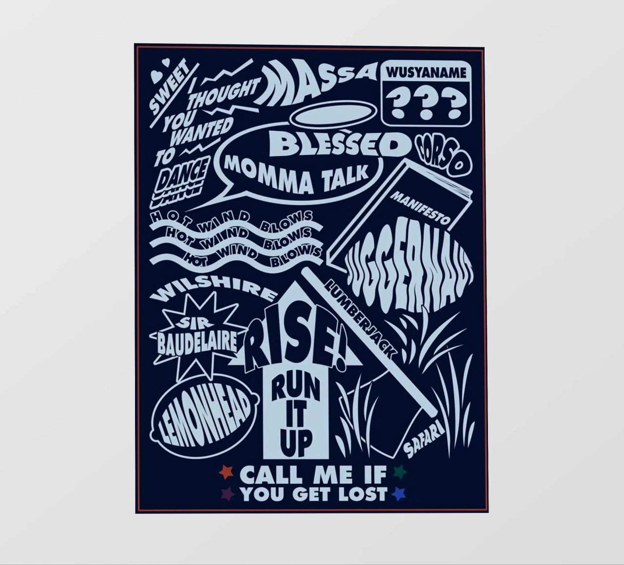 Call Me If You Get Lost Poster pellicola backlit da edanfargol