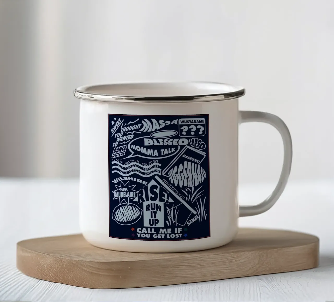 Call Me If You Get Lost Poster tazza in smalto da edanfargol