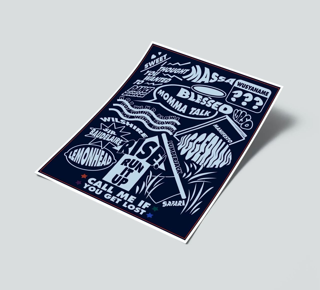 Call Me If You Get Lost Poster sticker sheet by edanfargol