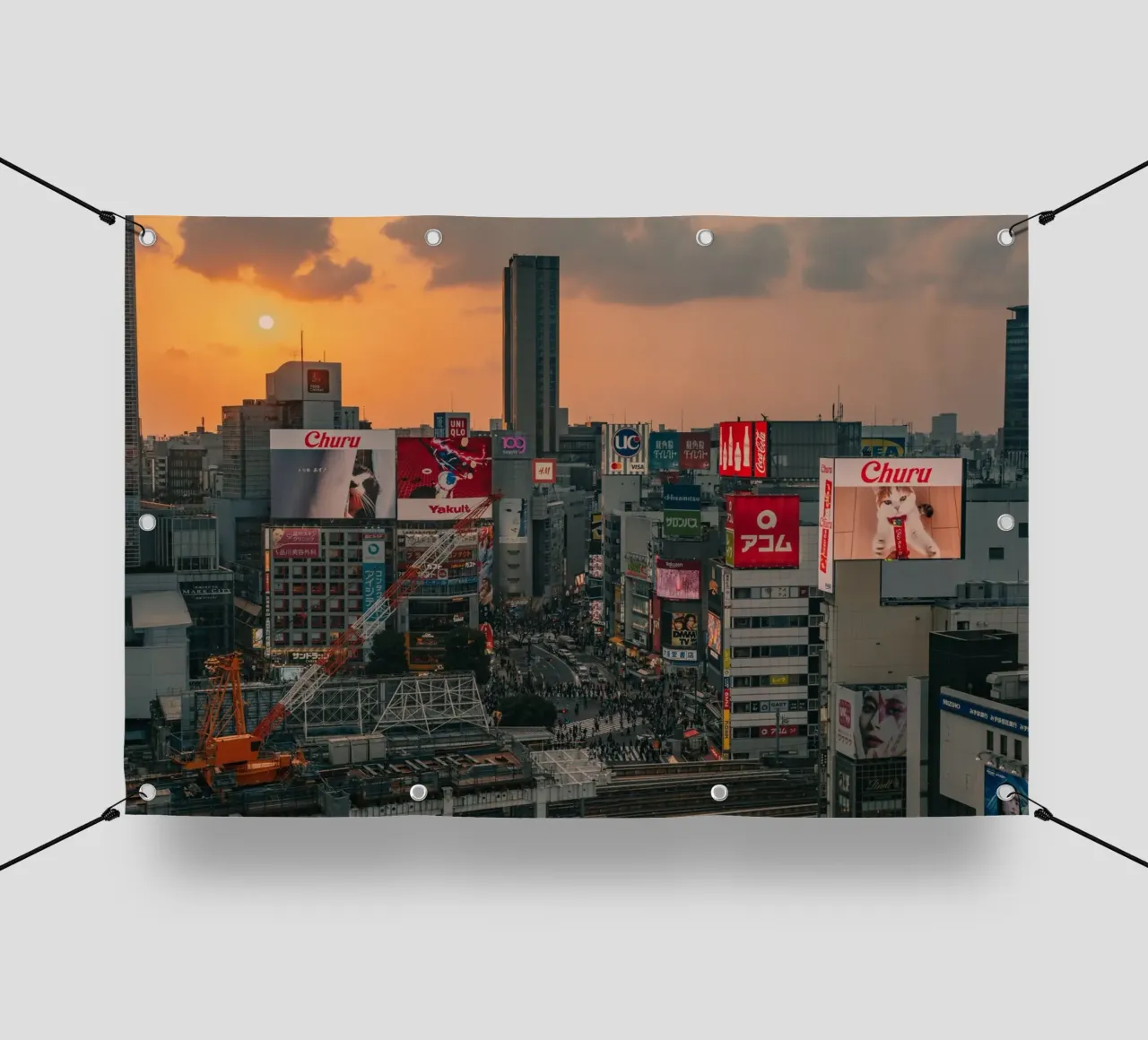Tramonto a Shibuya, Tokyo telo in pvc da Marcel Bisig