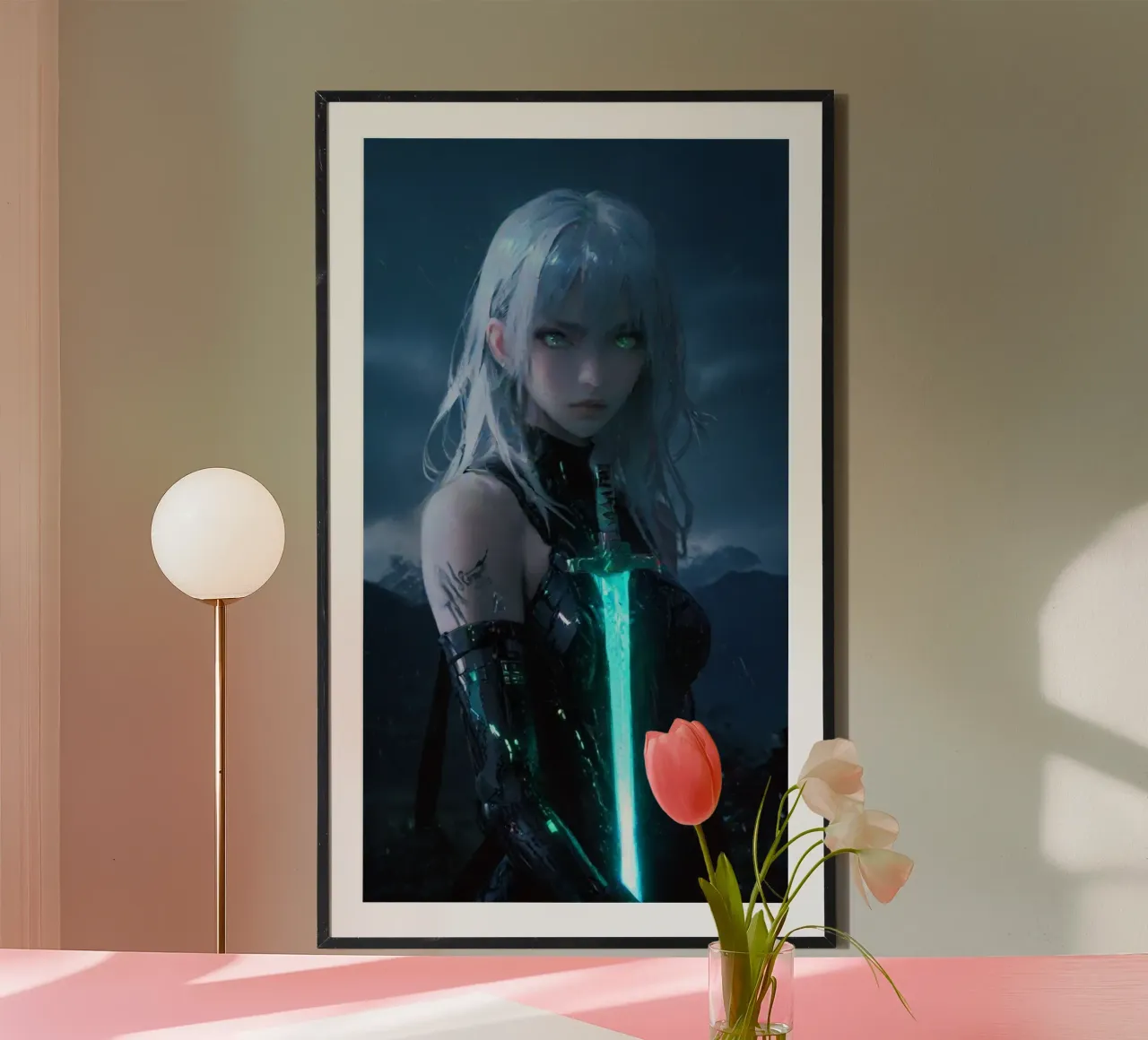 donna guerriera poster con telaio in plastica da van hellen