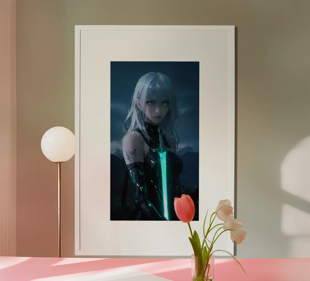 donna guerriera poster con telaio in plastica da van hellen