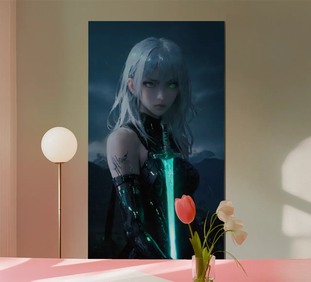 donna guerriera poster con telaio in plastica da van hellen