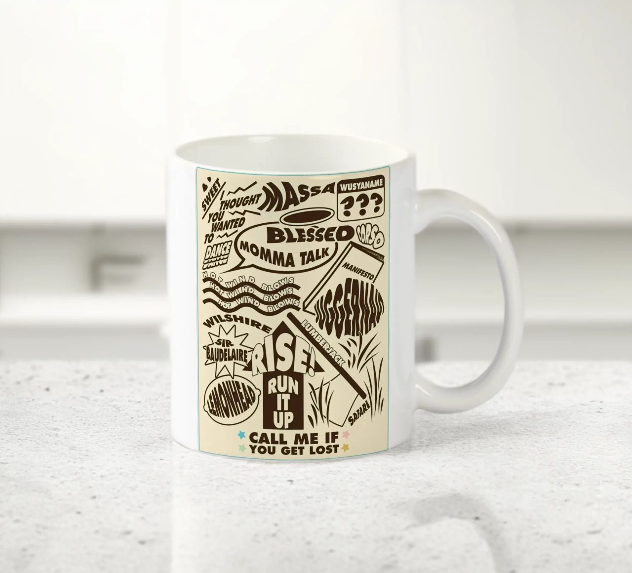 Call Me If You Get Lost Other Version ceramic mug by edanfargol