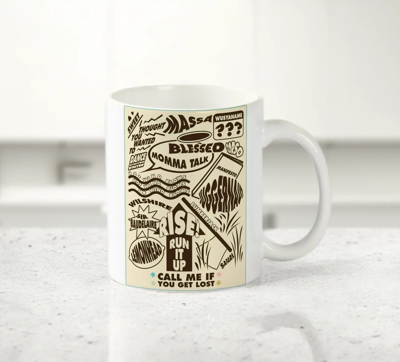 Call Me If You Get Lost Other Version Keramik Tasse von edanfargol