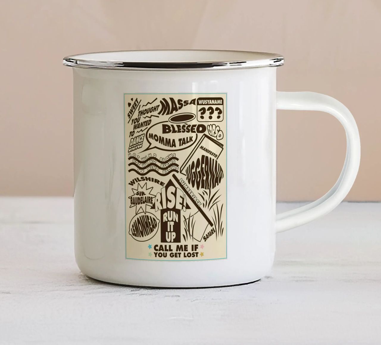 Call Me If You Get Lost Other Version enamel mug by edanfargol