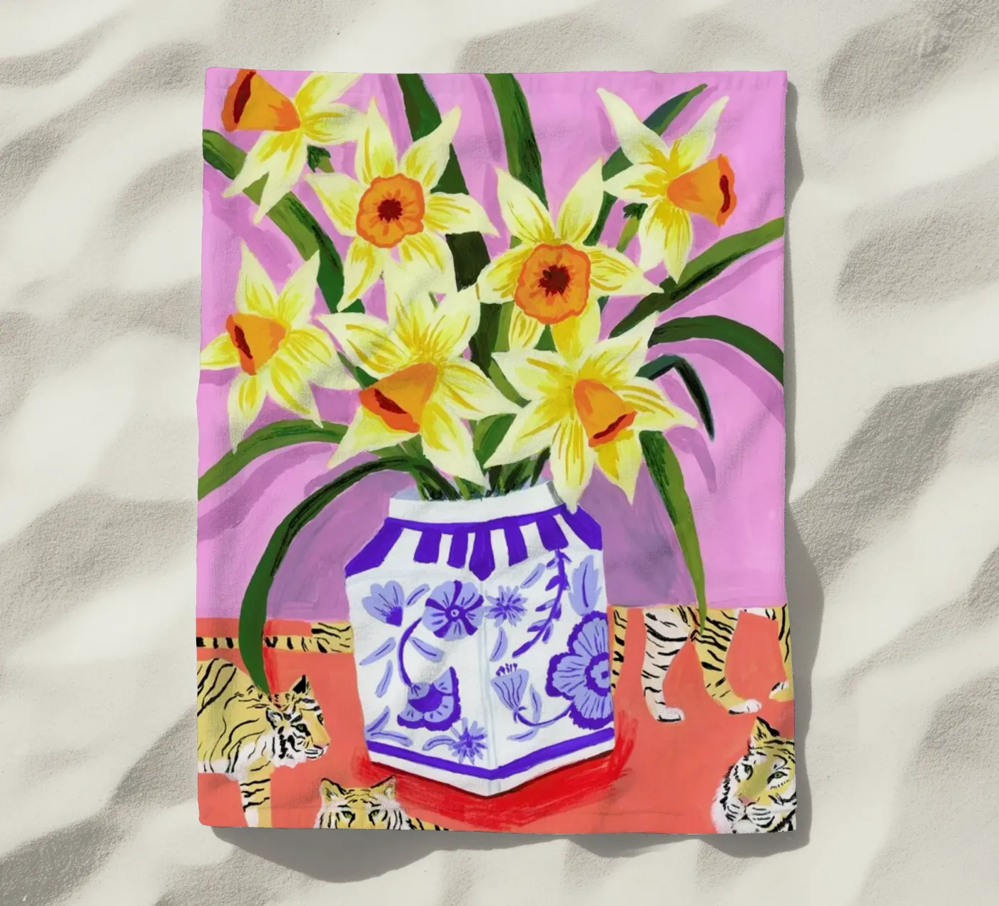 Daffodils strandhanddoek van Sarah Gesek