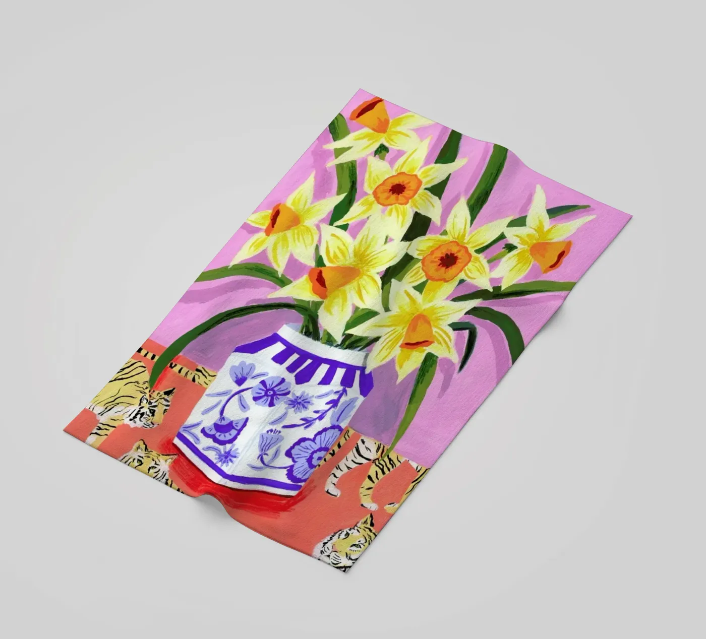 Daffodils beach towel by Sarah Gesek