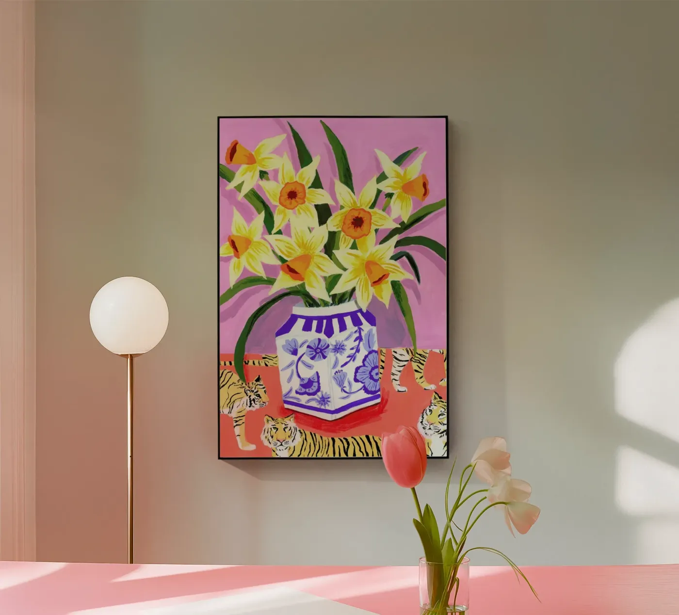 Daffodils acryl van Sarah Gesek