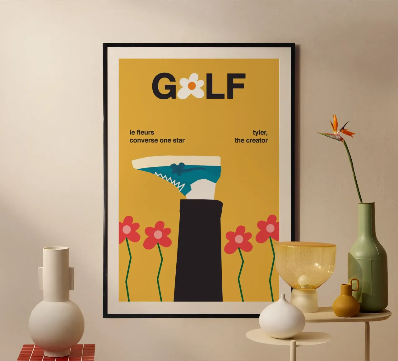 Golf Tyler The Creater Poster poster con telaio in alluminio da edanfargol