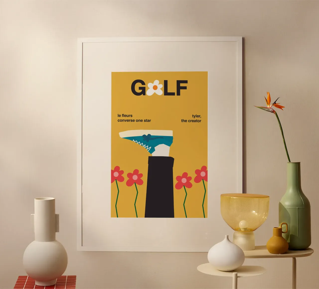 Golf Tyler The Creater Poster poster con telaio in alluminio da edanfargol
