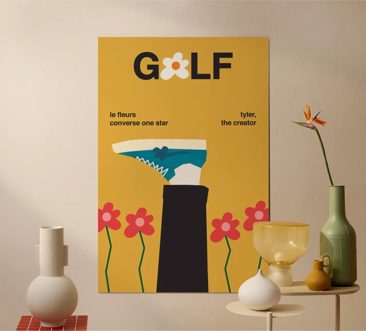 Golf Tyler The Creater Poster poster con telaio in alluminio da edanfargol