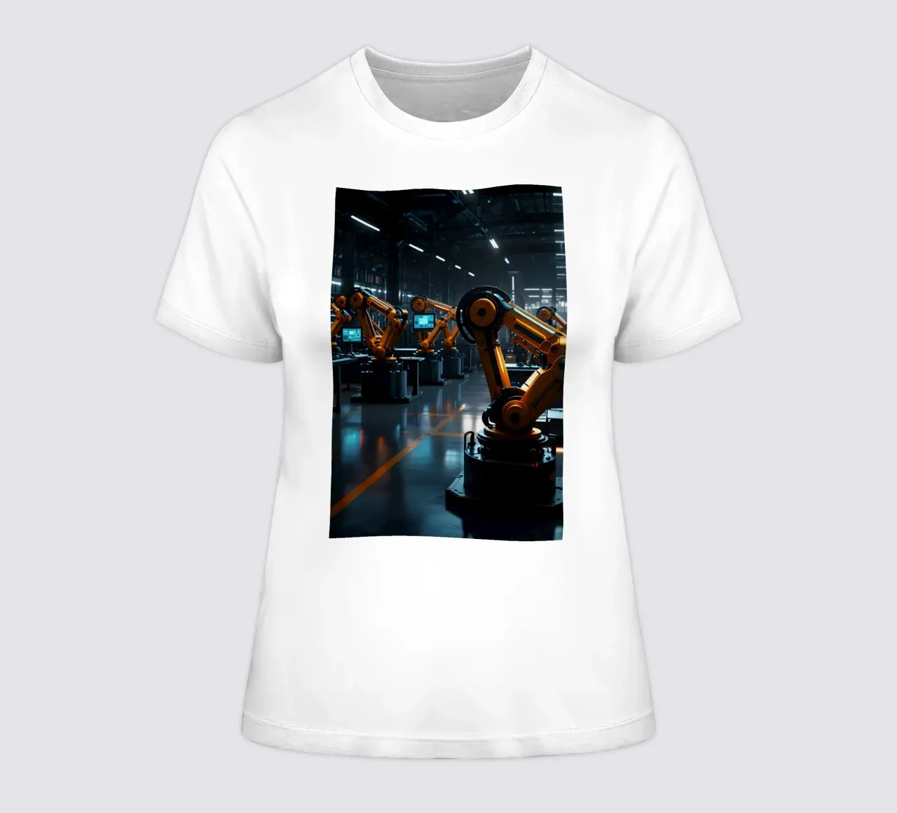 automated factory women's fitted t-shirt by van hellen