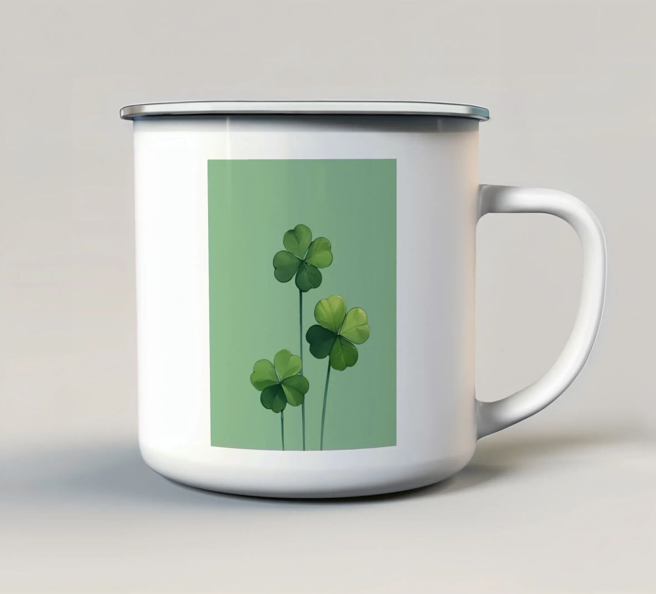Trifogli verdi tazza in smalto da graphic design