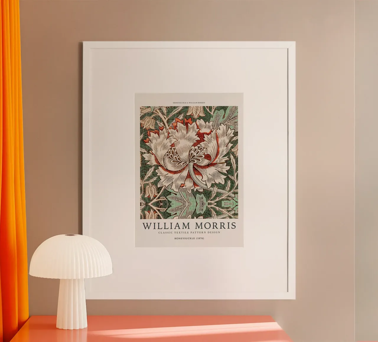 William Morris exhibition poster met aluminium frame van guduengiseng