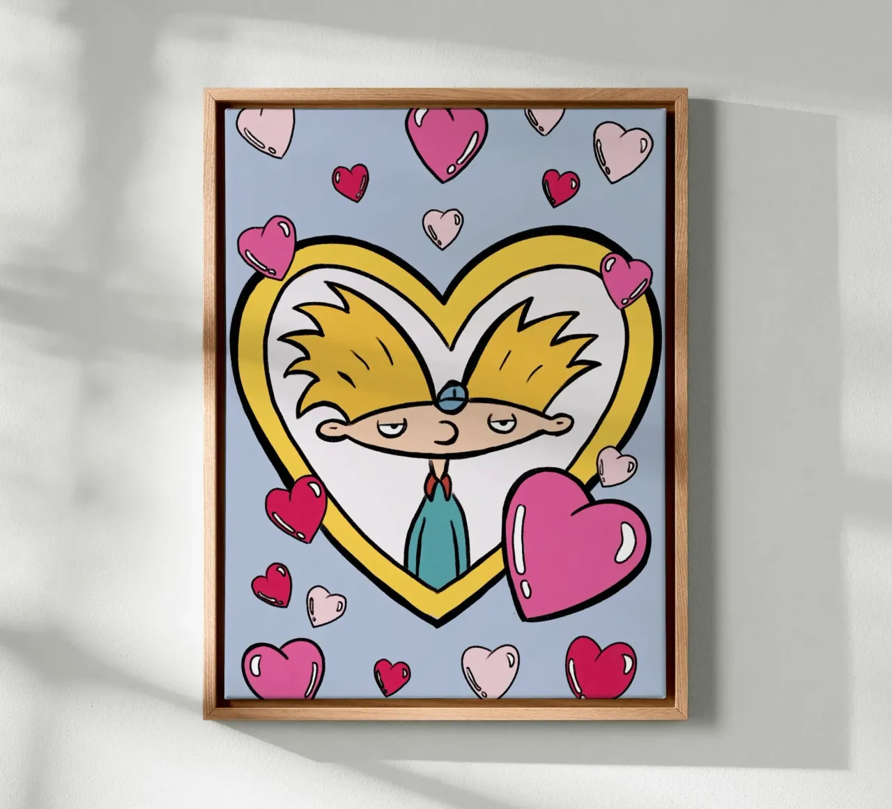 Hey Arnold Heart canvas with Floater frame by lucasmeier
