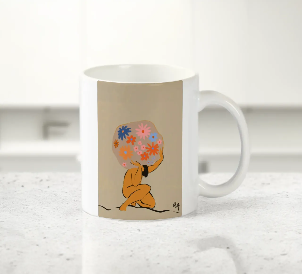 The World On Her Shoulders tazza in ceramica da Arty Guava