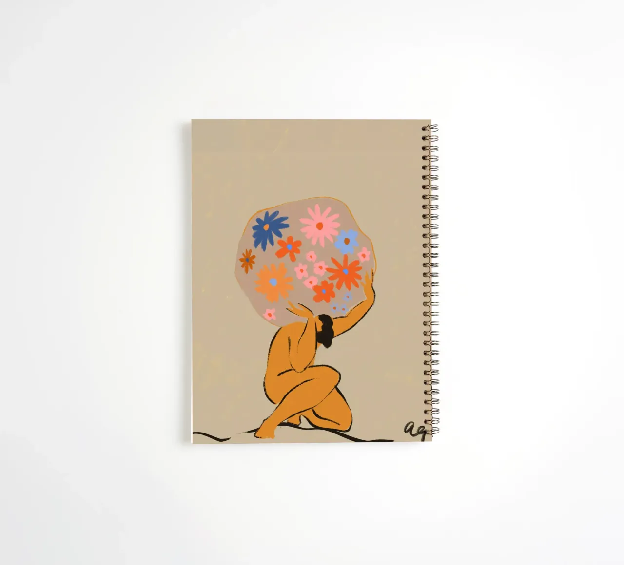 The World On Her Shoulders spiral notebook by Arty Guava