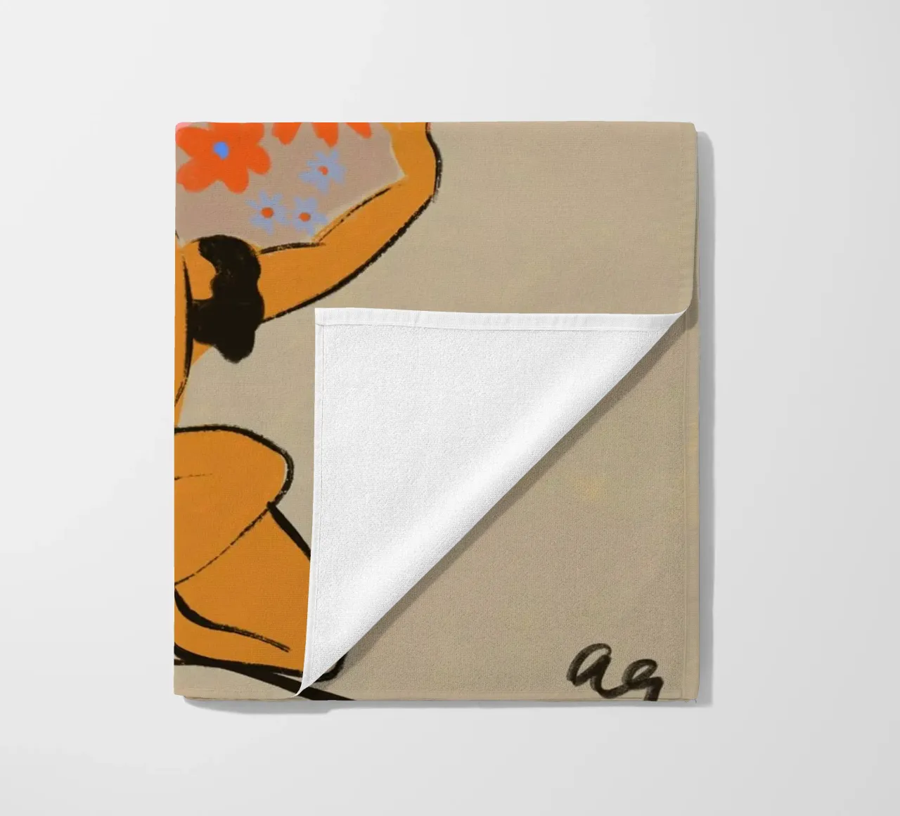 The World On Her Shoulders strandhanddoek van Arty Guava