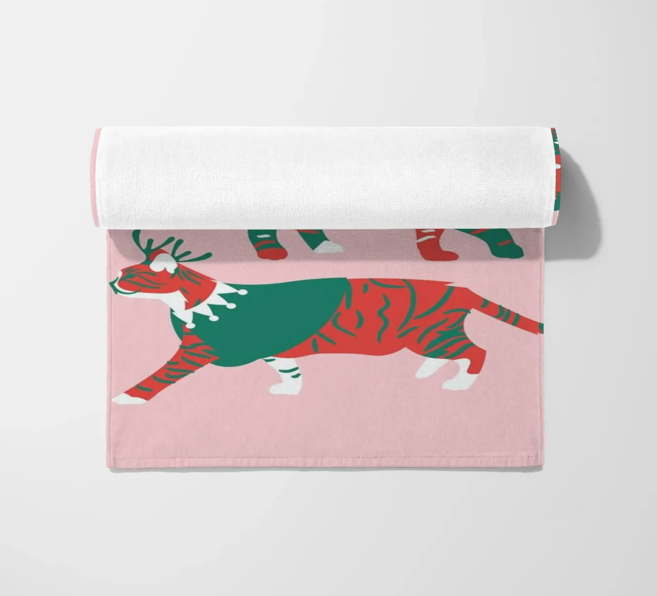 Meow-Ery Christmas beach towel by Mariery Young