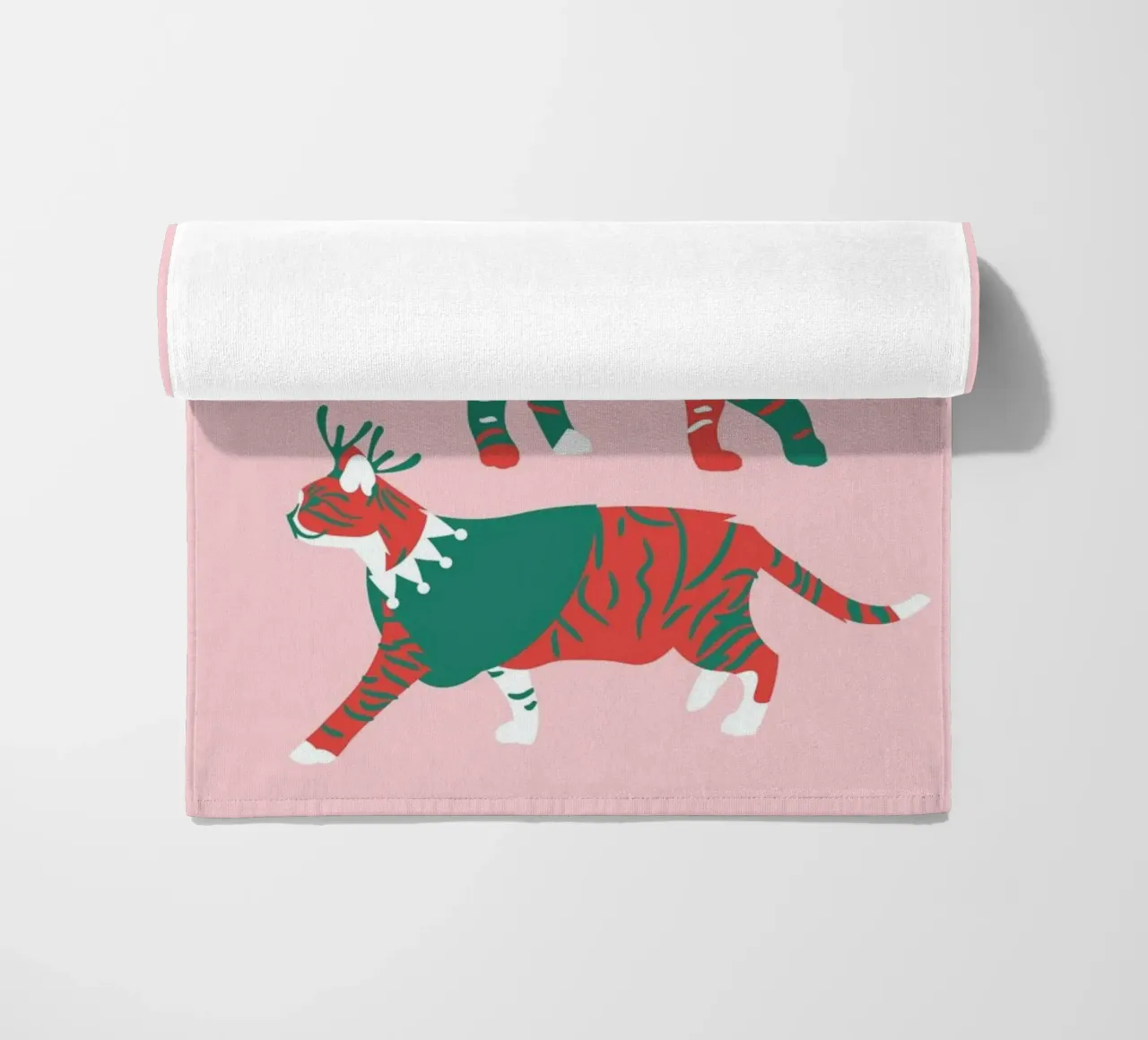 Meow-Ery Christmas beach towel by Mariery Young