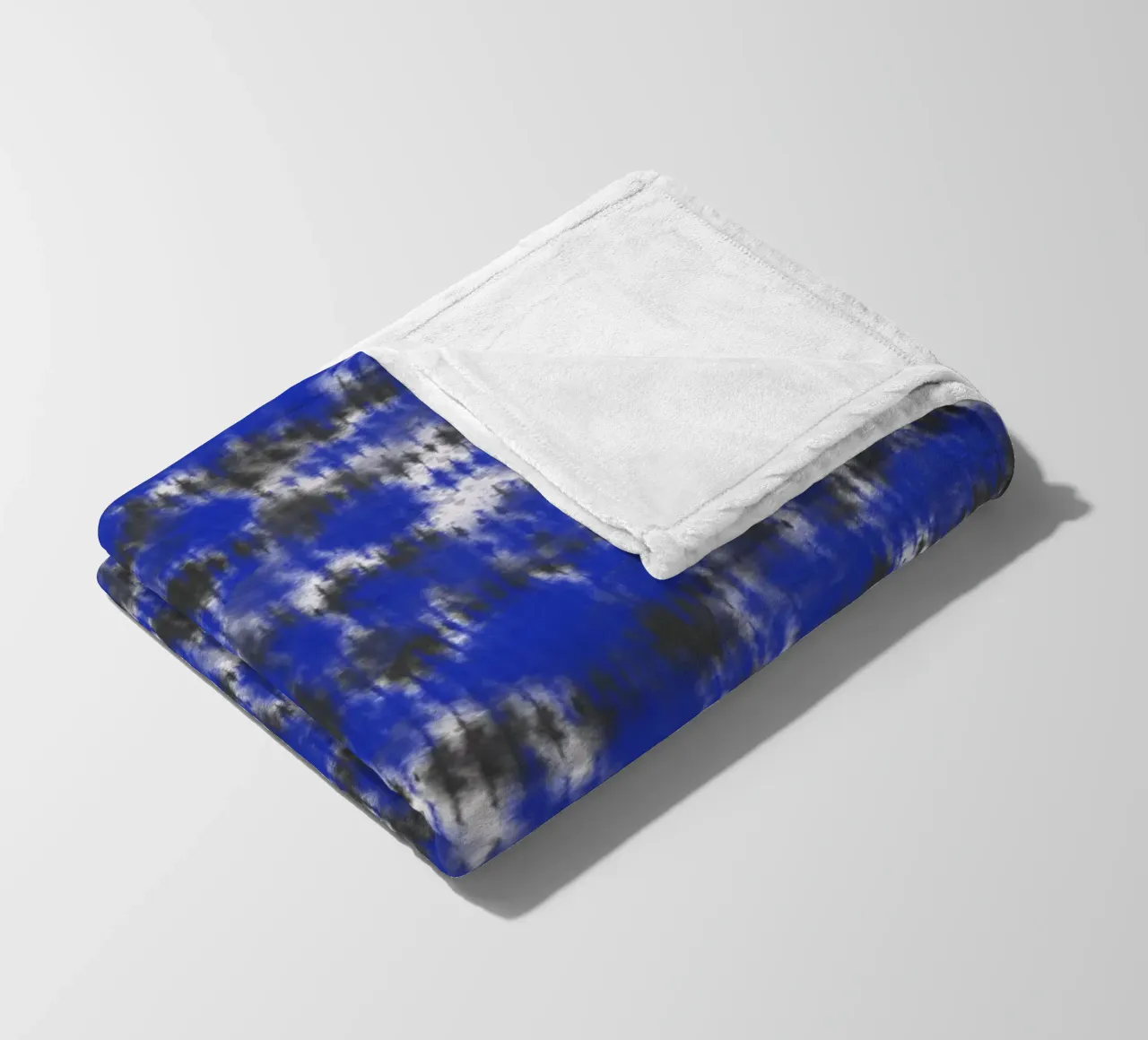 Blue and black stripe tie dye fleece blanket by Little Dean
