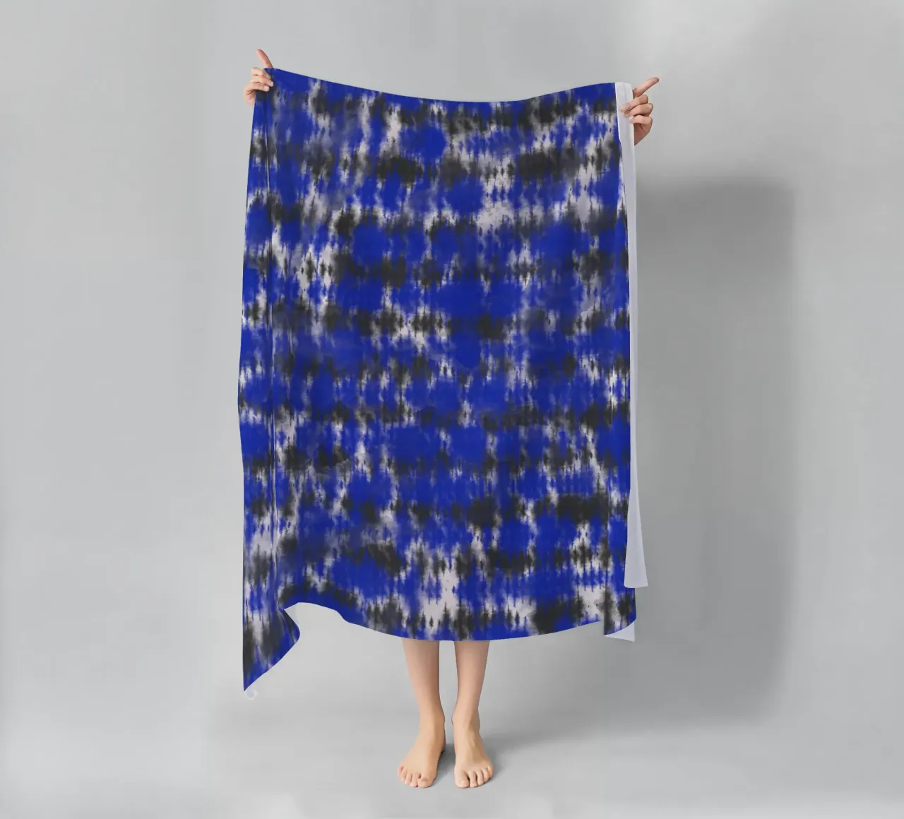 Tie dye a righe blu e nere telo mare da Little Dean