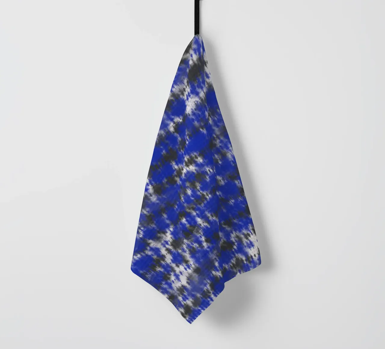 Blue and black stripe tie dye tea towel by Little Dean