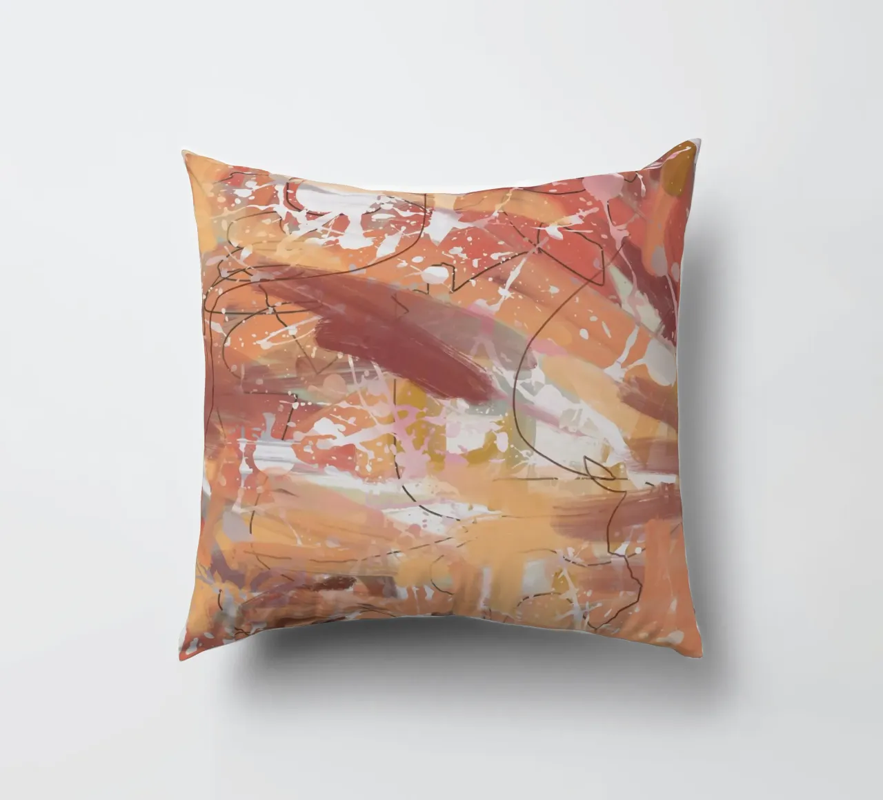 Concrete paint splatter decorative cushion by Little Dean