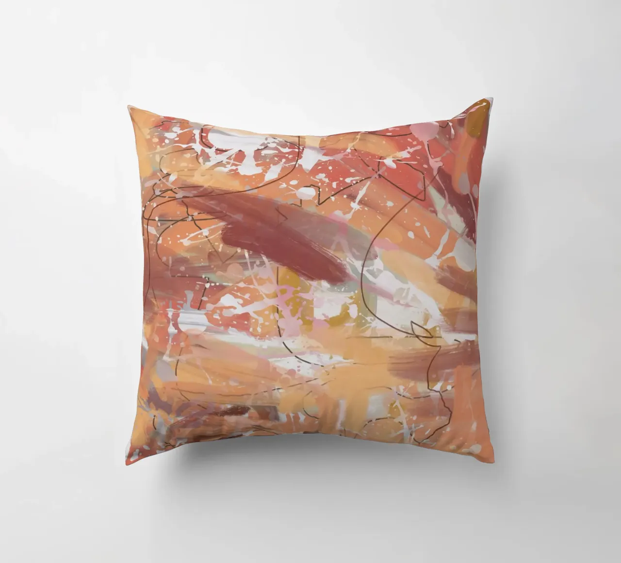 Concrete paint splatter decorative cushion by Little Dean