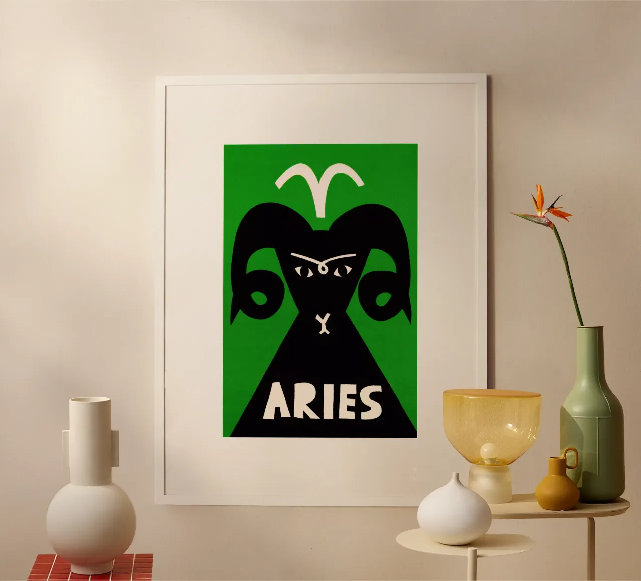 Ariete Zodiaco poster con telaio in plastica da Fox & Velvet