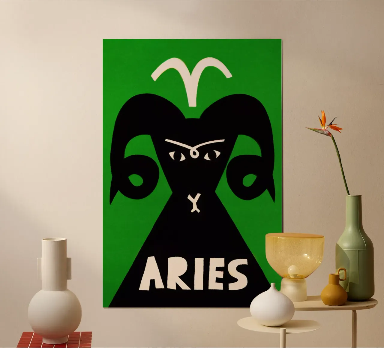 Ariete Zodiaco poster con telaio in plastica da Fox & Velvet