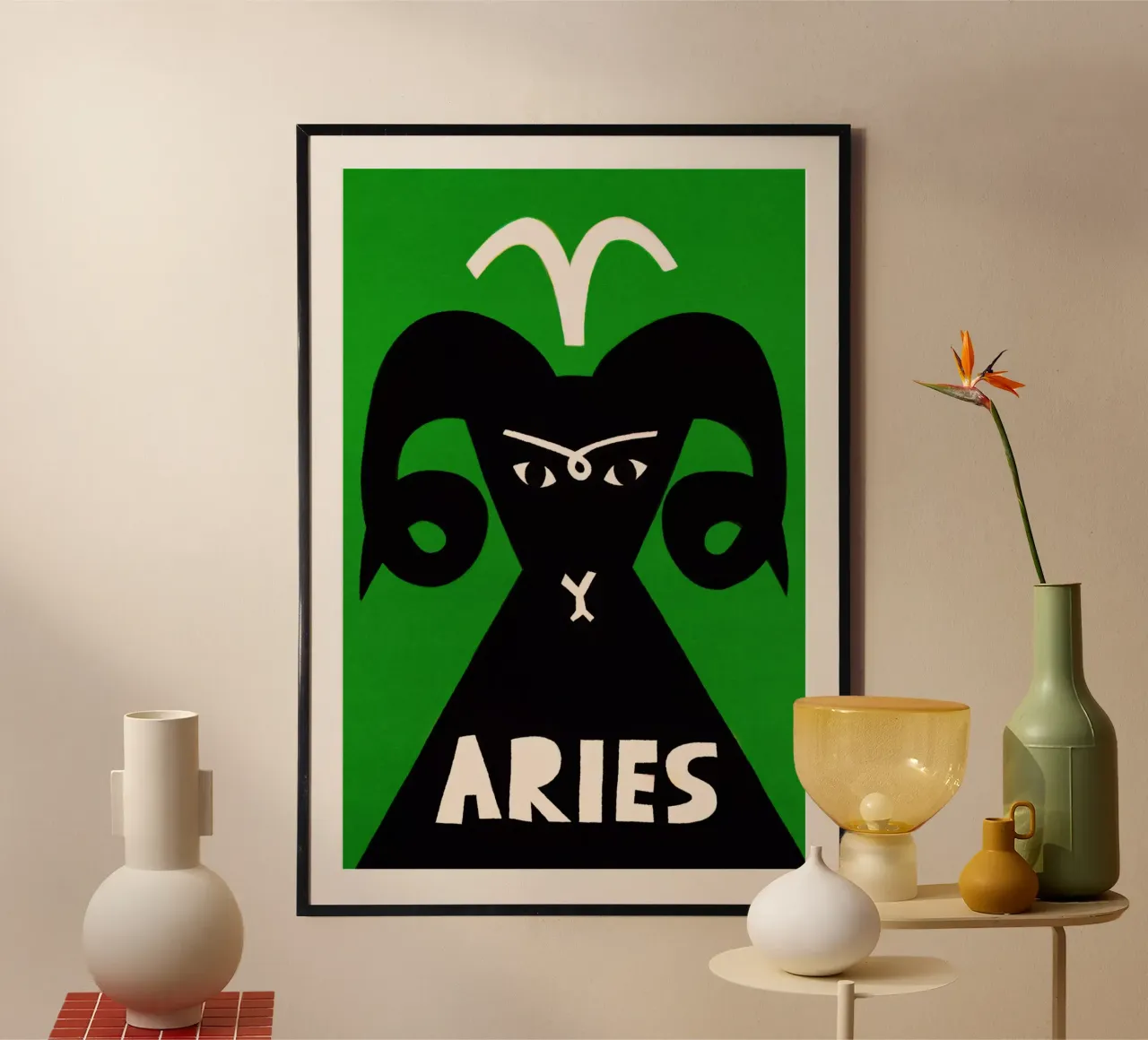 Ariete Zodiaco poster con telaio in plastica da Fox & Velvet