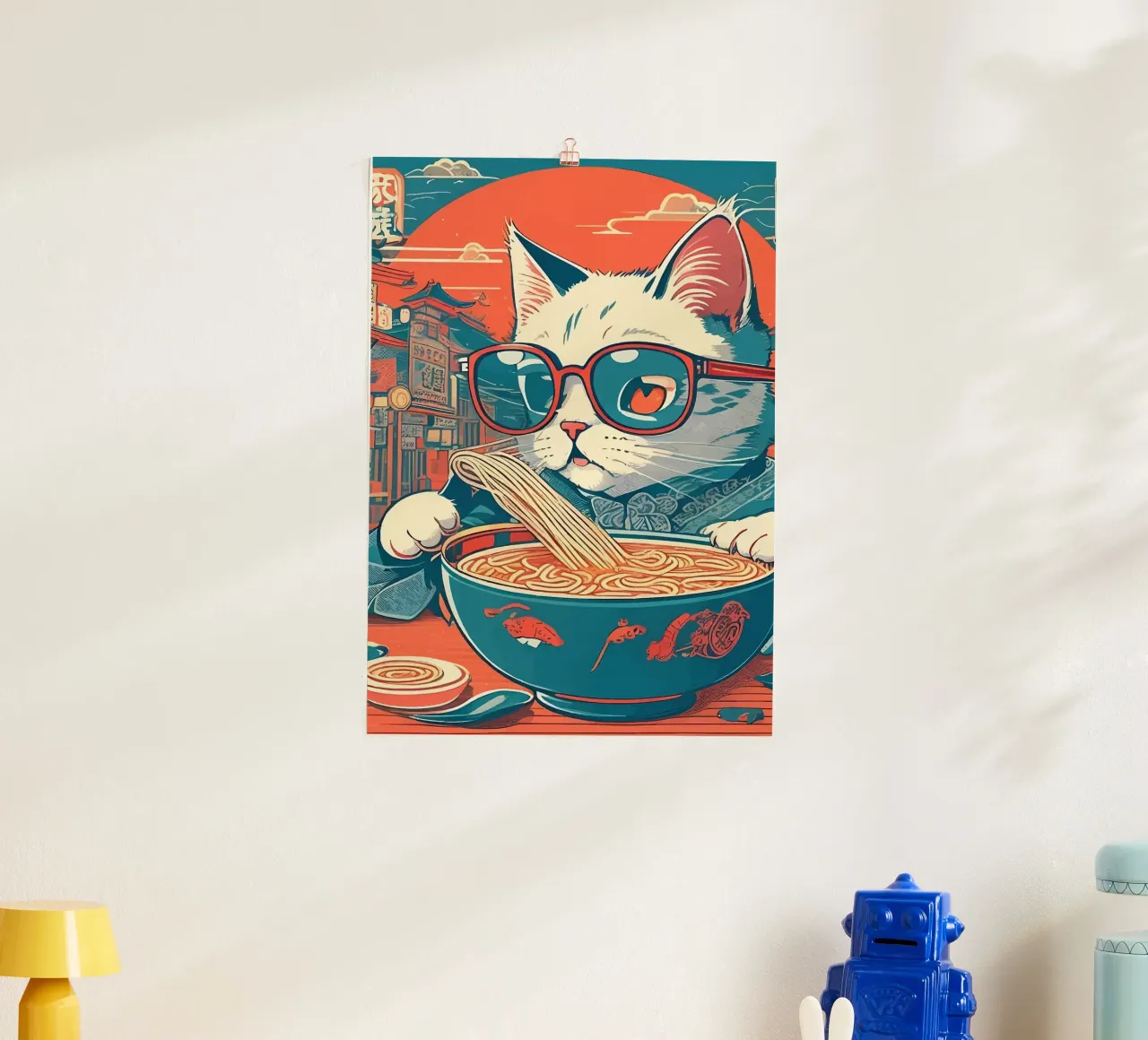 Cool Cat Ramen poster da Patrick J Curtis