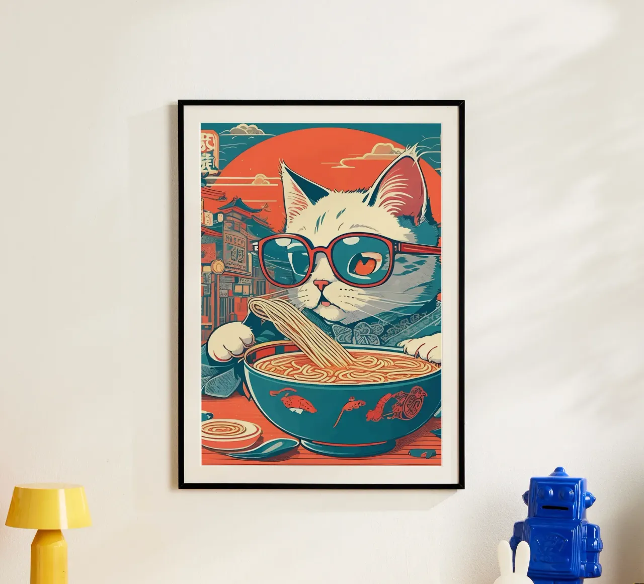 Cool Cat Ramen poster da Patrick J Curtis