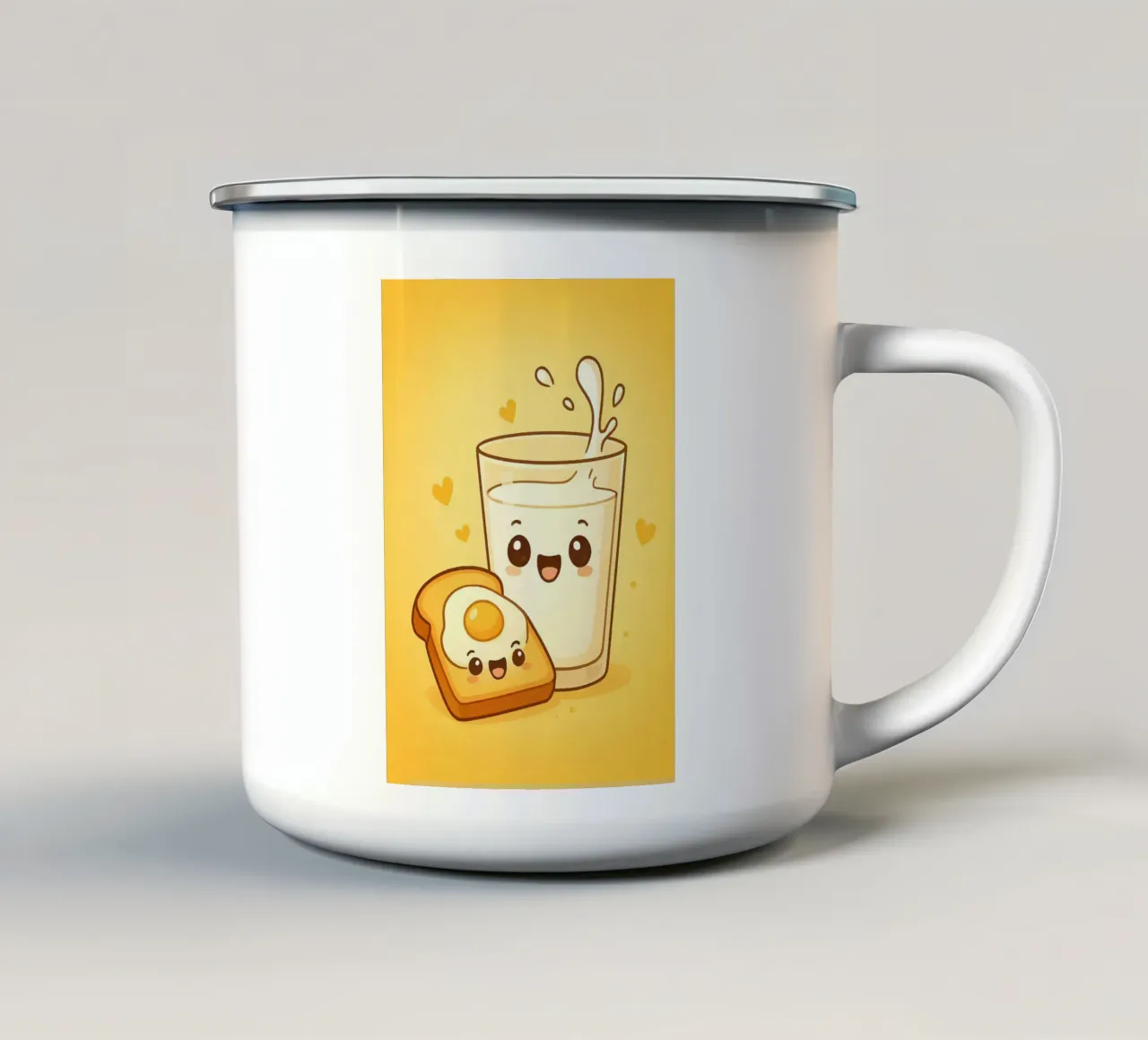 Colazione carina Toast al latte e uova tazza in smalto da Patrick J Curtis