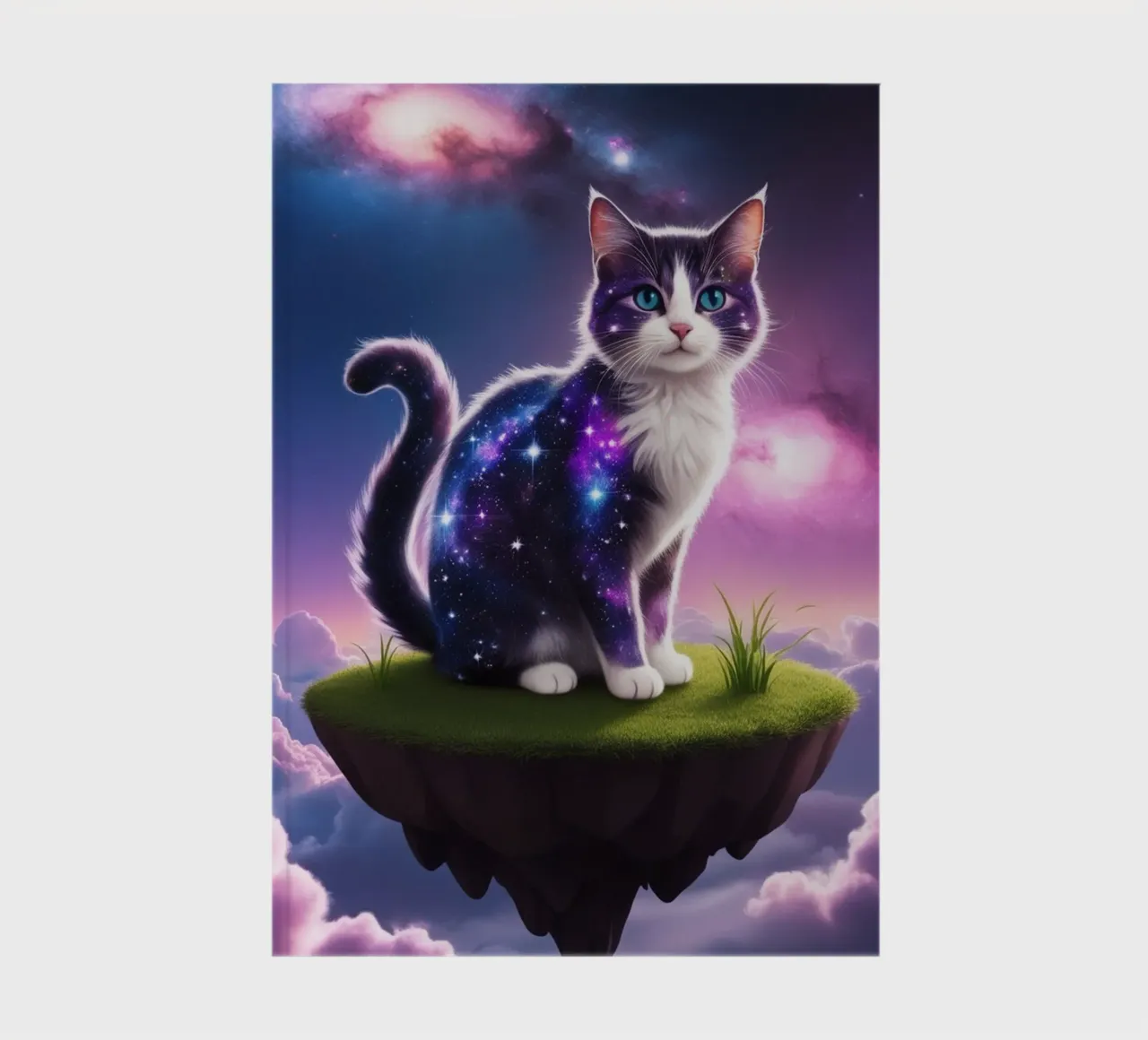 Galaxy Cat on a Floating Island notebook by van hellen