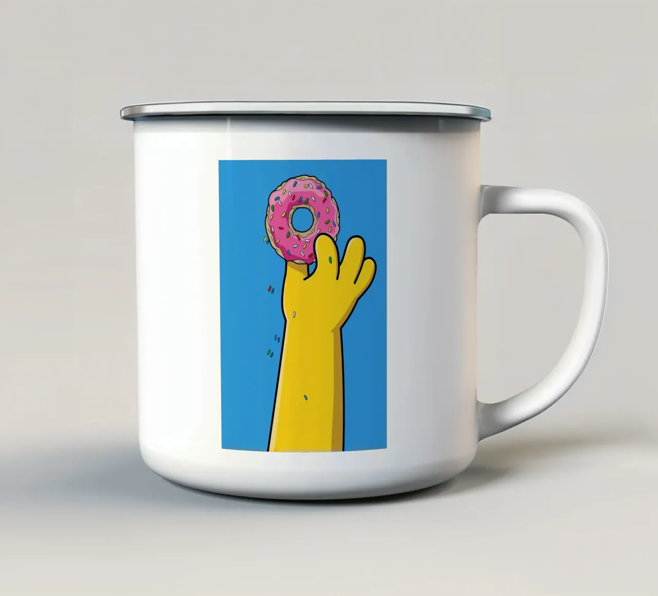 Mano a ciambella tazza in smalto da Patrick J Curtis